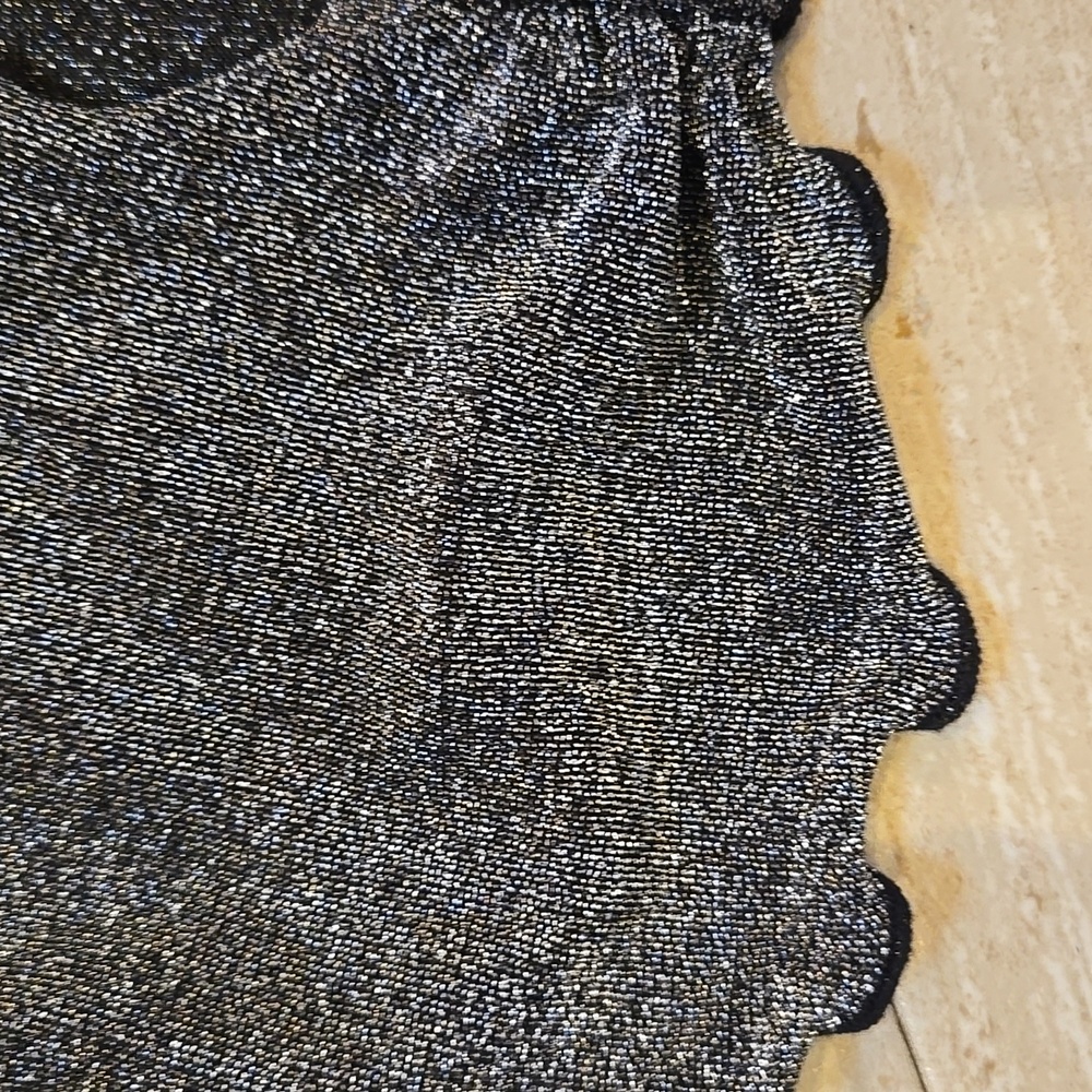 NWT Urban Outfitters Metallic Silver Open Front Tie Bell Sleeve Cardigan/Shrug - Picture 4 of 10